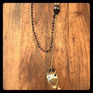 Extra Long Double Owl Chain Necklace 🦉